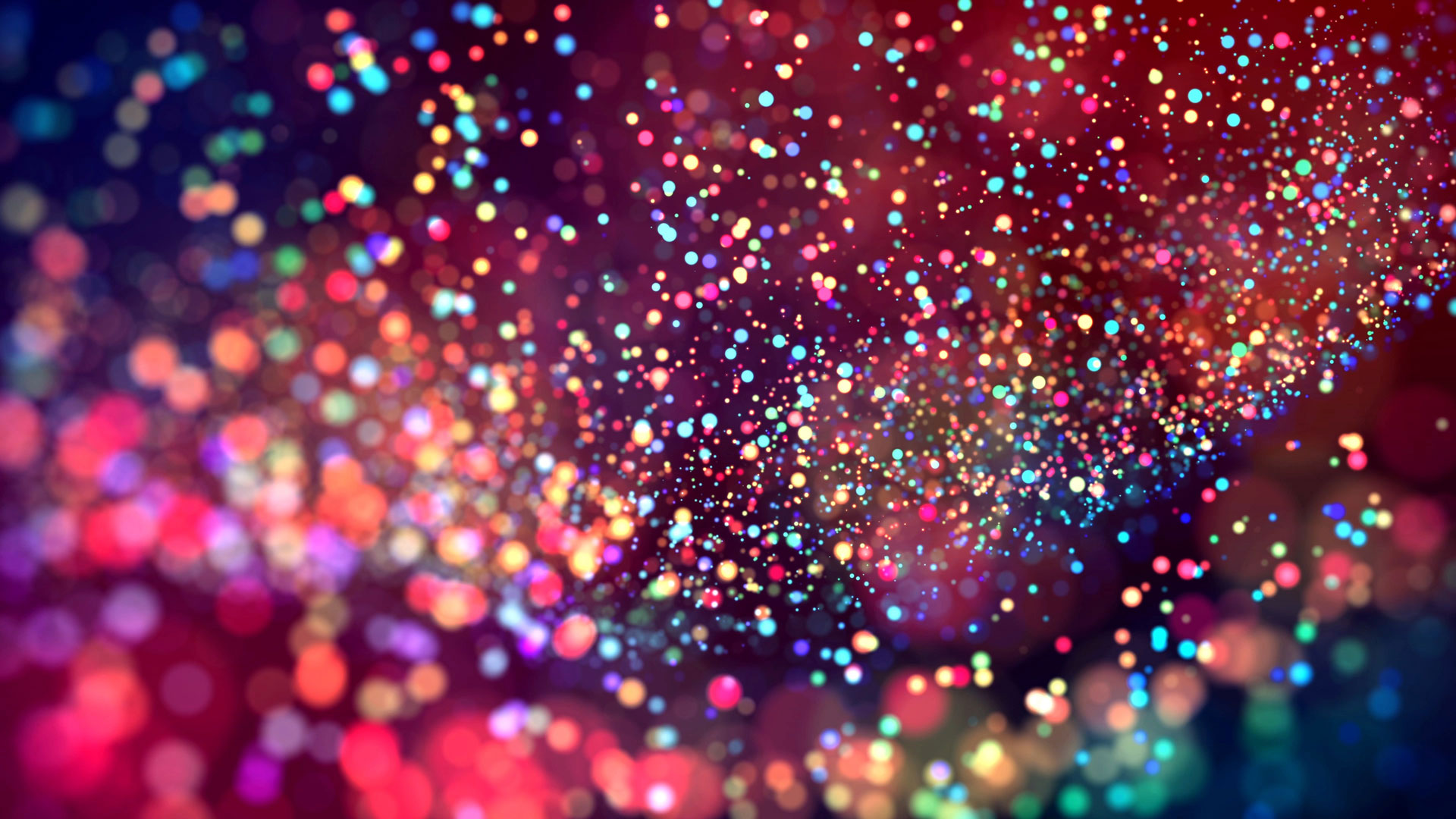 cloud of multicolored particles